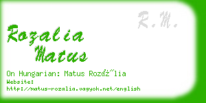 rozalia matus business card